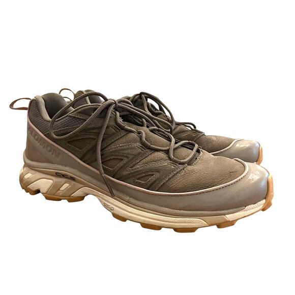 Salomon XT-6 Expanse Ltr Sneaker Mens 10.5 Women 11.5 Leather Bungee Almond Wren - Picture 1 of 13